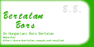 bertalan bors business card